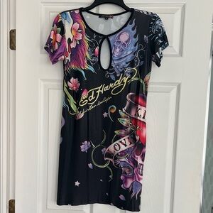 Ed Hardy Multicolor Graphic Dress
